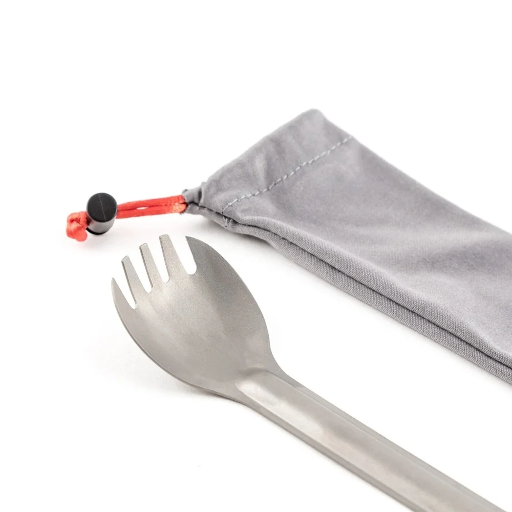 Bundle of Titanium Cookware Ultralight 25oz 750ml‎ Cup Mug Long Spoon Spork